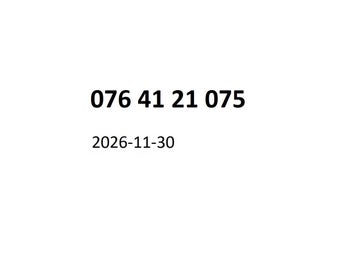 076 41 21 075 Diamant mobilnummer kontantkort guldnummer guld nummer mobil