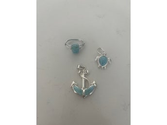 Unikt smyckesset Larimar