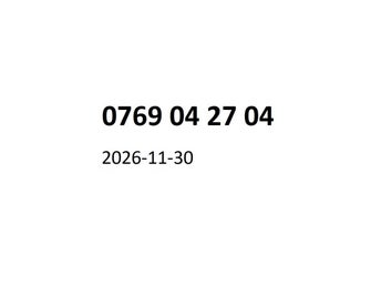 0769 04 27 04 Diamant mobilnummer kontantkort guldnummer guld nummer mobil