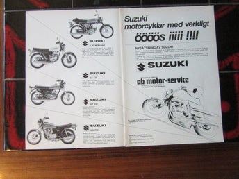 Suzuki 1977 reklam annons K50 M GT125 GT250 GS750