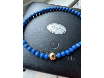 41 cm Ole Lynggaard Köpenhamn lapis lazuli halsband och silver dobbar