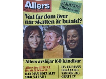 Allers 31 1972 Fiholm, Liv Ullman, Eva Aleman, Bo Michanek, Kempe, Karin Muhlert