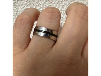 Helt ny ring Unisex rostfritt stål vattentät str. 19mm