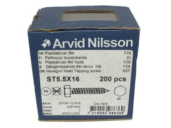 Plåtskruv FZB ST 5,5 x 16 mm 200-Pack