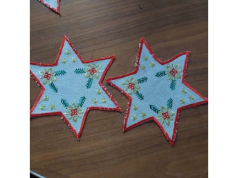 Retro Julstjärnor med broderi