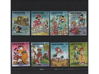 Grenada 1987 Disney Danmark frimärksutställning 8v + 2v i 2 block