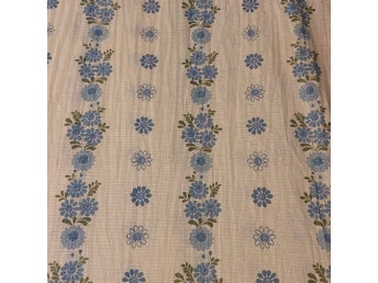 2 st 180*84 cm skir gardin vintage blå vit blommor