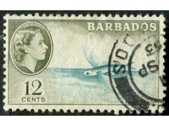 SG296 Barbados 12c blue and