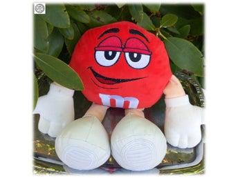 Fin M&M mjukis röd gubbe märkt M&M Trademark of Mars Fint skick