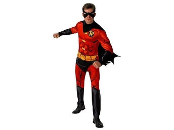 DC Comics Robin-kostym serietidningssuperhjä XL 42-46 Maskerad Halloween Ny