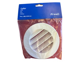 Runt väggaller stos Fresh Ø98/Ø140 mm plast vit - Ventilationsgaller