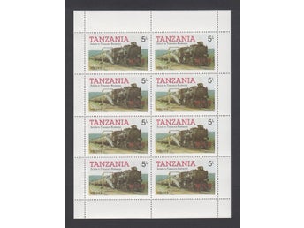 Tanzania. Michel 268 ** i 8-block. Motiv TÅG/TRAIN.