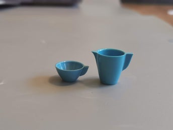 Kopp Kanna, plast, skala?, Miniatyr, Läs info/Read info, Se bilder!