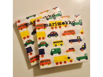Marimekko Servetter med bilar till barnkalaset!