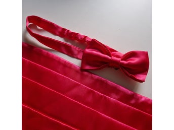 Rosa Gördel och Fluga Set