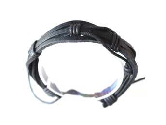 Läderarmband flätat justerbart