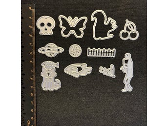 11st die cuts stansar fjäril fisk staket ekorre körsbär
