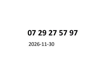 07 29 27 57 97 Diamant mobilnummer kontantkort guldnummer guld nummer mobil