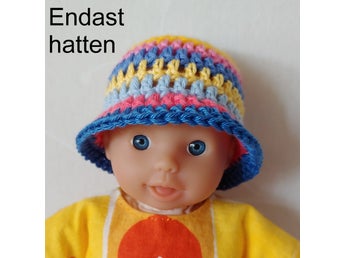 Dockhatt, hatt till docka 21 cm lång, docktillbehör, bomull