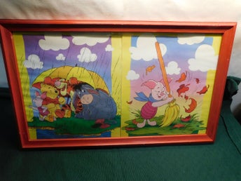 Disney Tavla med 2 tryck I Vintage Träram