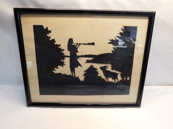 Siluettklipp Konst nr 3 Signerad AX 44 Ca 1944