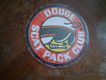 retroplåtskylt 30cm dia dodge scat pack club tung kvalitets skylt