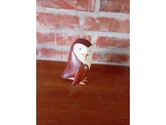 # Træ ugle figur DUKK Edo håndskåret retro design