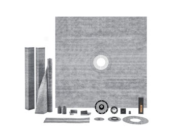 Shower Curb Kit, 1828x1828mm Shower Pan Kit with 50.8mm PVC Central Flange