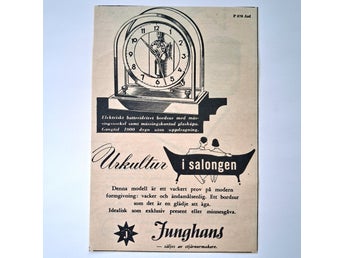 Annons Junghans bordsur år 1955