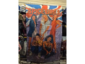 Ny/oanvänd! Vintage/retro! SPICE GIRLS mersch flagga 90x150cm