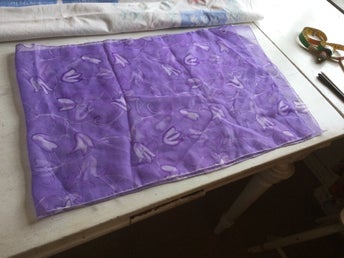 Scarf lila med blommönster, 130x45