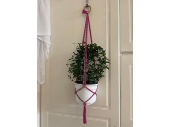 Ampel för blomkruka, cerise-grå randig 13-15 cm