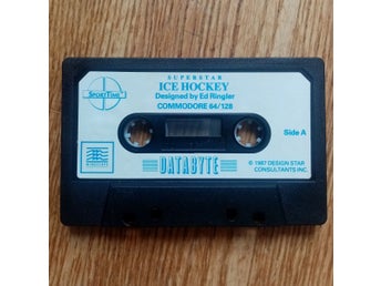 Superstar Ice Hockey (Databyte) Lös Tape ->TESTAD<- Commodore 64 C64