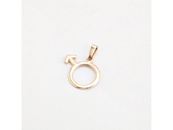 Herrskylthänge i 8K guld, 2.2 cm, 0.98 g