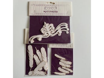 Chipboard 2 st förpackningar med fjädrar och 1 st förpackning swirls