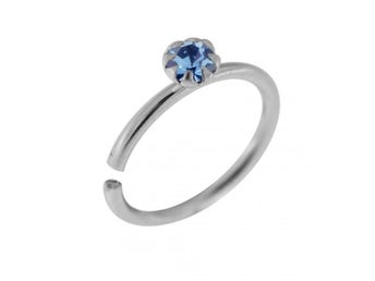 8 mm Piercingring i 925 Sterling Silver med Lavendel CZ
