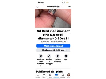 Ring med äkta diamanter 18k