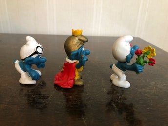 3 Smurfar - kung, present, cykel