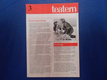 Teatern nr 3 1974 Birgitta Smiding Guy de la Berg Kjerstin Dellert Per Ragnar
