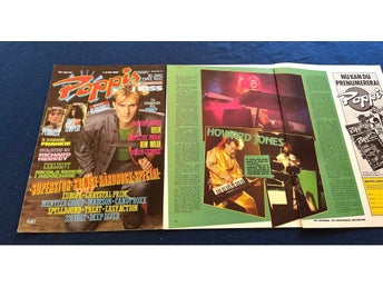 Howard Jones 1985 Reportage clips poster - Tidningen Poppis OKEJ 1980-tal