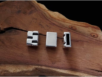 Slider, för 10 mm platt band, antiksilver, 22x16x7mm, 2 st