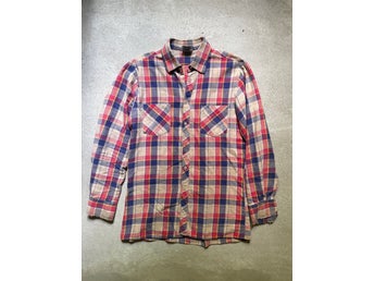 1970s Plaid Flannel Shirt Faded Pink Red