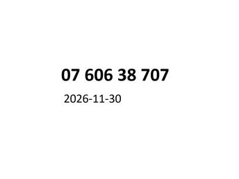 07 606 38 707 Diamant mobilnummer kontantkort guldnummer guld nummer mobil