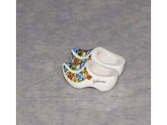Magnet vita träskor Holland väderkvarn blå blommor färgglada retro unik Kylskåp