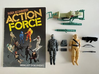ACTION FORCE - Lot med Figurer + Reklamfolder 1985