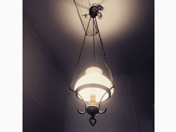 retro taklampa mässing glas med prismor el geno.. (340432917 retro taklampa mässing glas med prismor el geno.. (340432917