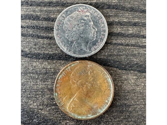 Mynt: Australien 2 + 5 Cent (1966 + 2000) / coin Australia