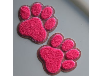 2st rosa laglapp patch strykapå tassavtryck toebeans