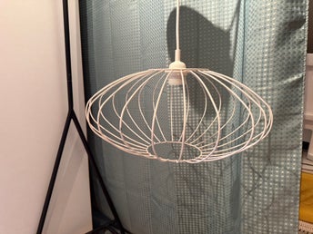 Vintage lampskärm i metall+armatur