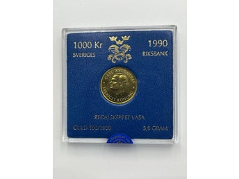 1000kr Minnesmynt Guld 1990 - Regalskeppet Vasa